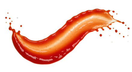 Red Tomato Sauce Splash Wave Liquid Flow Isolated Transparent Background
