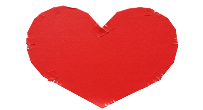 Red Heart Shape Symbol of Love Illustration on Transparent Background