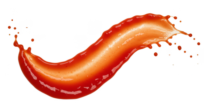 Red Tomato Sauce Splash Wave Liquid Flow Isolated Transparent Background - Powered by Adobe