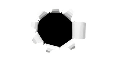 Ripped Paper Illustration Hole Design on Transparent Background