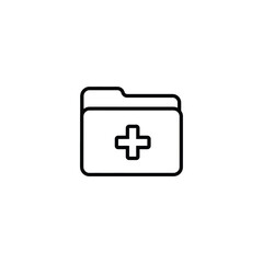 Obraz premium Minimalist Folder with a Plus Sign Black and White Outline Icon Style