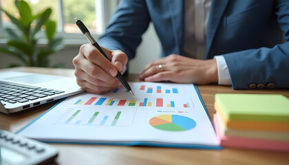 businessman writing on paper