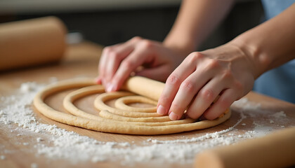 woman kneading dough