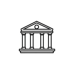 Fototapeta premium Outline Classic Government Building Design On Transparent Background