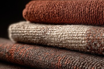 Folded fabrics in earthy tones