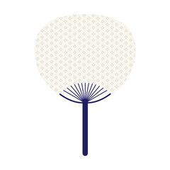 Elegant Japanese Fan &ndash; Soft Gray Pattern A (Transparent PNG)