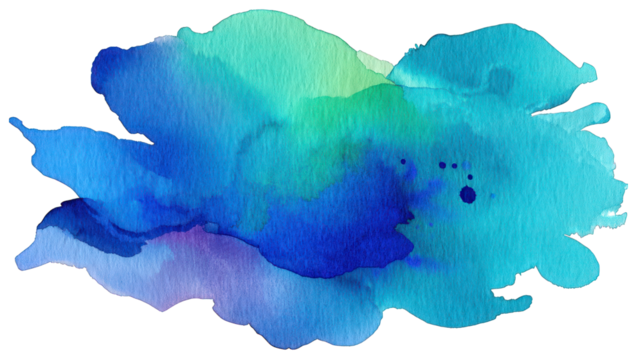Azure, teal, blue watercolor wash with soft edges