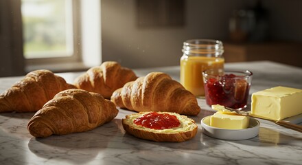 Golden Hour Croissants: A Delightful Breakfast Spread
