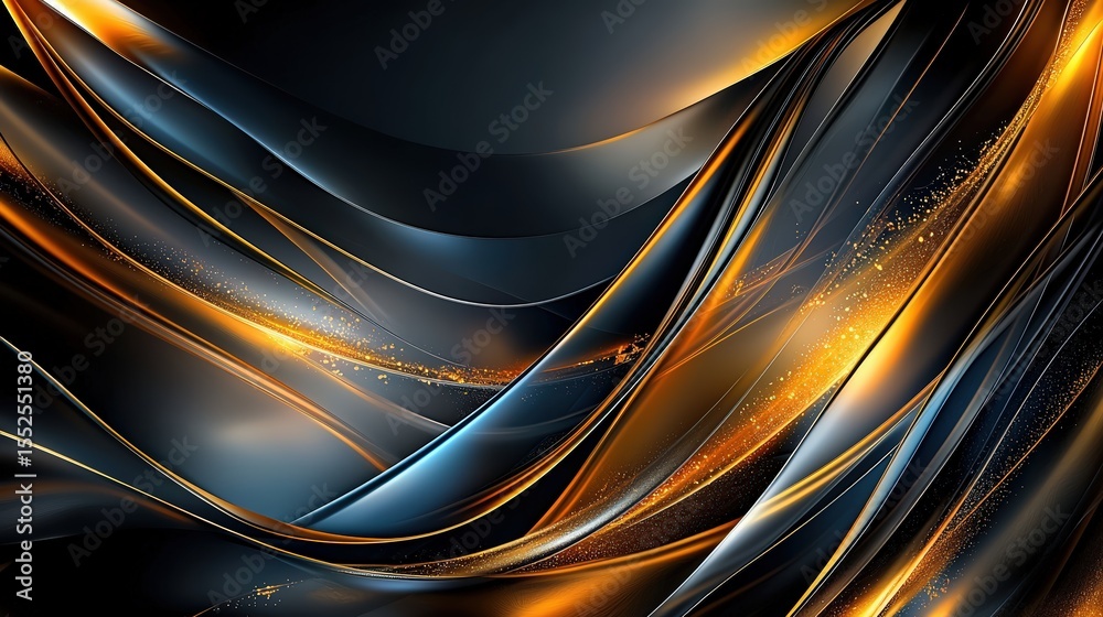 Poster Dynamic light beams cutting through abstract waves modern art digital creation vibrant environment artistic view