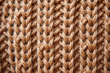 Close-up image of tightly woven natural fiber rope, showing intricate texture and patterns in warm brown tones.