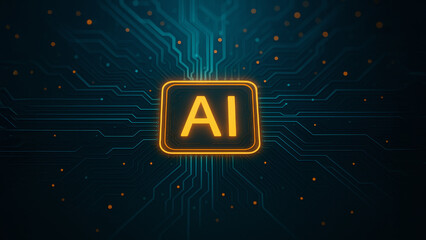 A silicon chip featuring the word "AI"