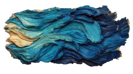 Blue sculpted strokes texture on a wood background