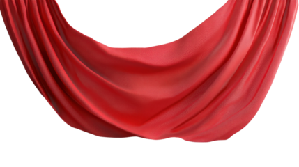 red curtain on white background