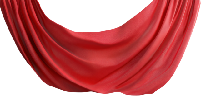 red curtain on white background