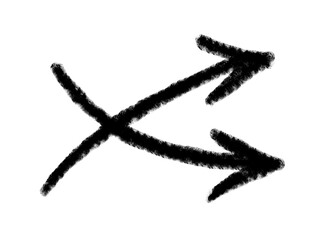 Arrow grunge vector icon. Arrow grunge texture vector. Arrow grunge chalk vector.