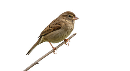 Fototapeta premium Female House Sparrow Perched on Twig.