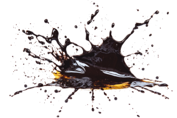 Dark liquid splash against black background