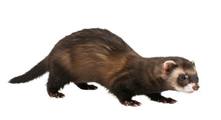 Fototapeta premium Ferret on White Background Portrait.