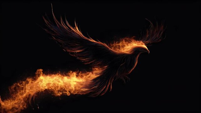 Fire phoenix soaring