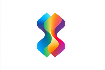 abstract lgbt symbol using rainbow gradient waves on white background