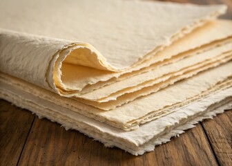 Handmade Cotton Paper Texture with Deckled Edges