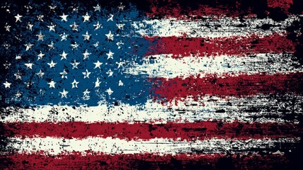  Grunge concept USA flag abstract vector background