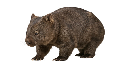 Adorable Common Wombat Isolated Portrait.