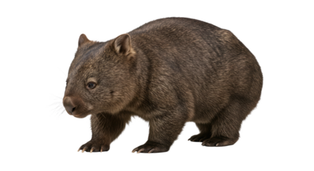 Adorable Common Wombat Isolated Portrait.