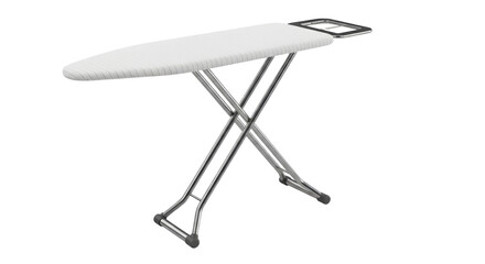 Modern White Ironing Board with Adjustable Height and Iron Rest in Bright Indoor Setting