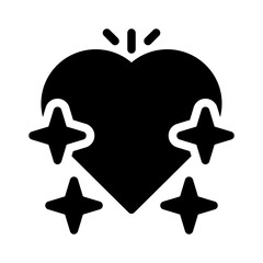 glowing heart glyph icon