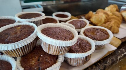 Delicious baked treats displayed at a local bakery