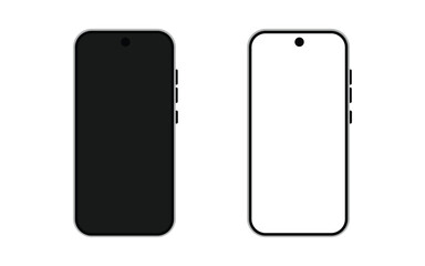 Mobile phone icon set. for mobile concept and web design with black and white screen vector illustration.