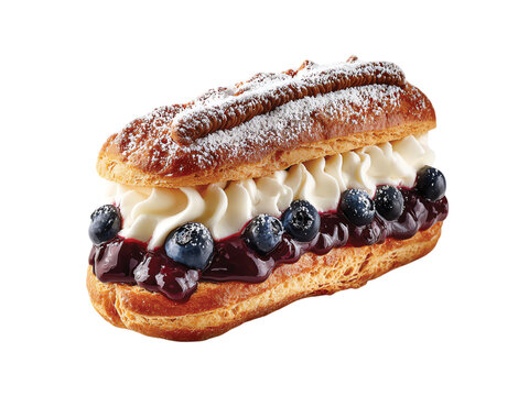 New Blueberry Éclair isolated on transparent background png