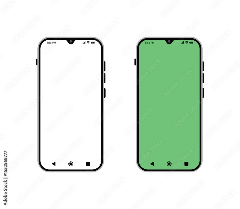 Poster high quality realistic newest version of smartphone with screen. realistic vector phone for visual u
