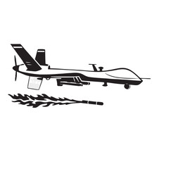 Drone silhouette image on white background