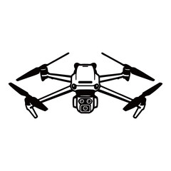 Drone silhouette image on white background