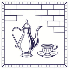 Classic Tea Against the Wall vector

