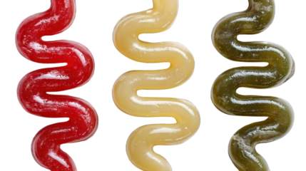 Colorful, shiny, wavy squiggles