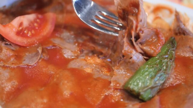iskender kebap on a plate
