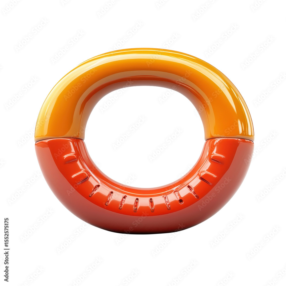 Fototapete modern graphic element shiny torus orange and red decorative design circle on transparent background