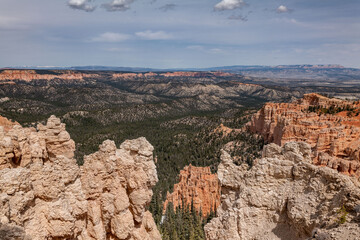 Rainbow Point, Bryce Canyon National Park, Utah. Claron Formation, White limestone member, (Tcp)...