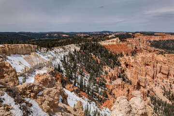 Rainbow Point, Bryce Canyon National Park, Utah. Claron Formation, White limestone member, (Tcp)...