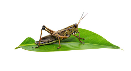 Fototapeta premium Closeup of a Grasshopper on a Leaf.