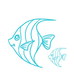 fish vector illustration, cute fish, cartoon fish, marine animal, sea life vector, minimal fish illustration, ocean animal clipart, kids drawing, coloring page fish