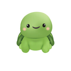 Cute 3D cartoon turtle character
