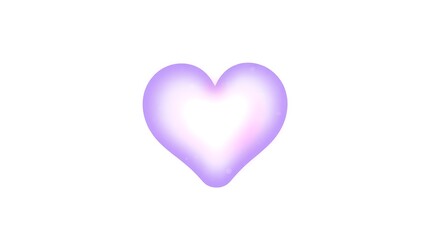 Obraz premium Soft and glowing purple heart shape with white center on isolated background