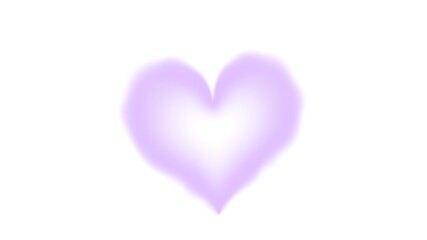 Fototapeta premium Soft purple heart shape against a clean white background representing affection and romance