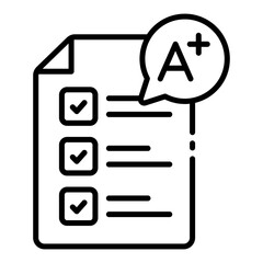 Fototapeta premium graded paper outline icon for student academic score