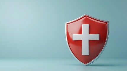 Fototapeta premium 3D representation of a Swiss shield emblem
