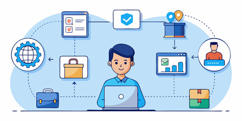 vector illustration of the dropshipping concept
